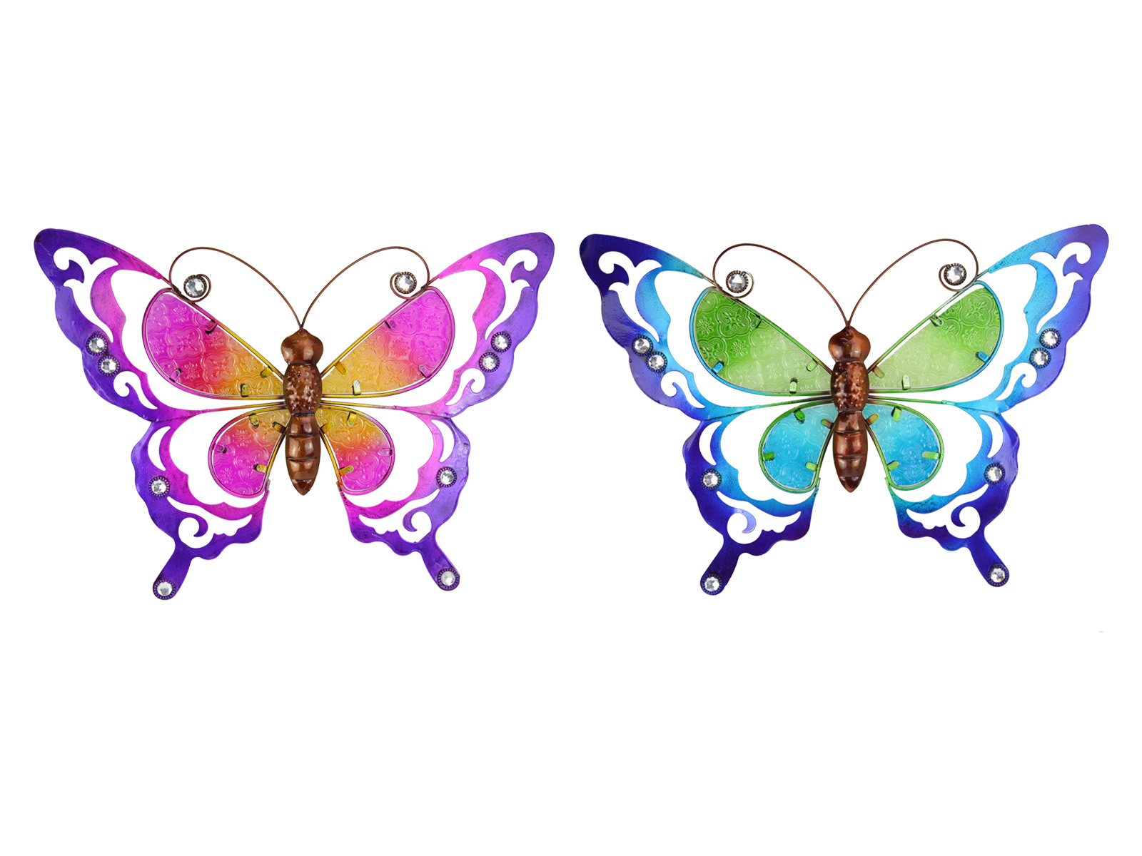 Metal & Glass Butterfly Wall Plaque